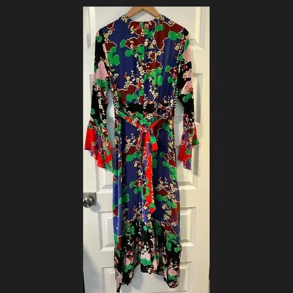 Rixo London Long Sleeve 100% Silk Dress - Picture 2 of 7